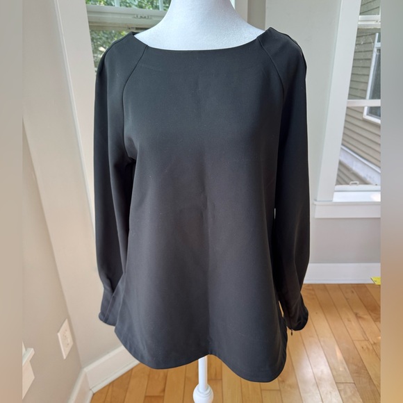Banana Republic Black Structured Statement Sleeve Blouse Top Size XS - Picture 3 of 12